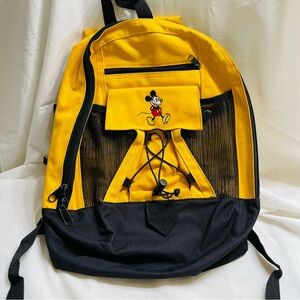 Mickey Mouse Yellow Canvas Backpack vintage